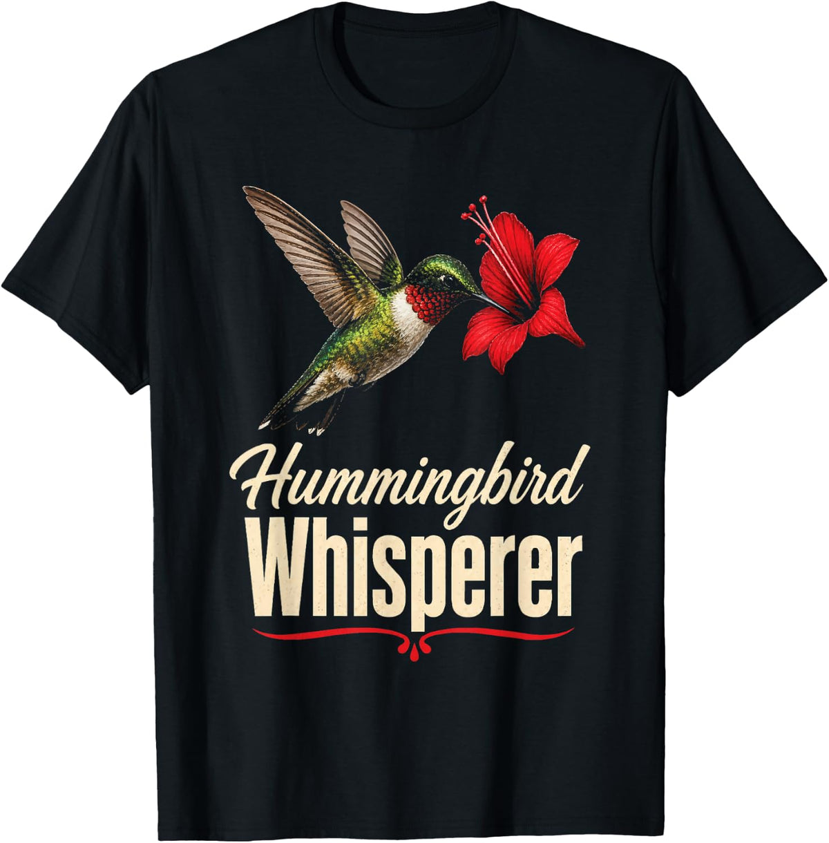 Bird Watching Hummingbird Whisperer T-Shirt - Black