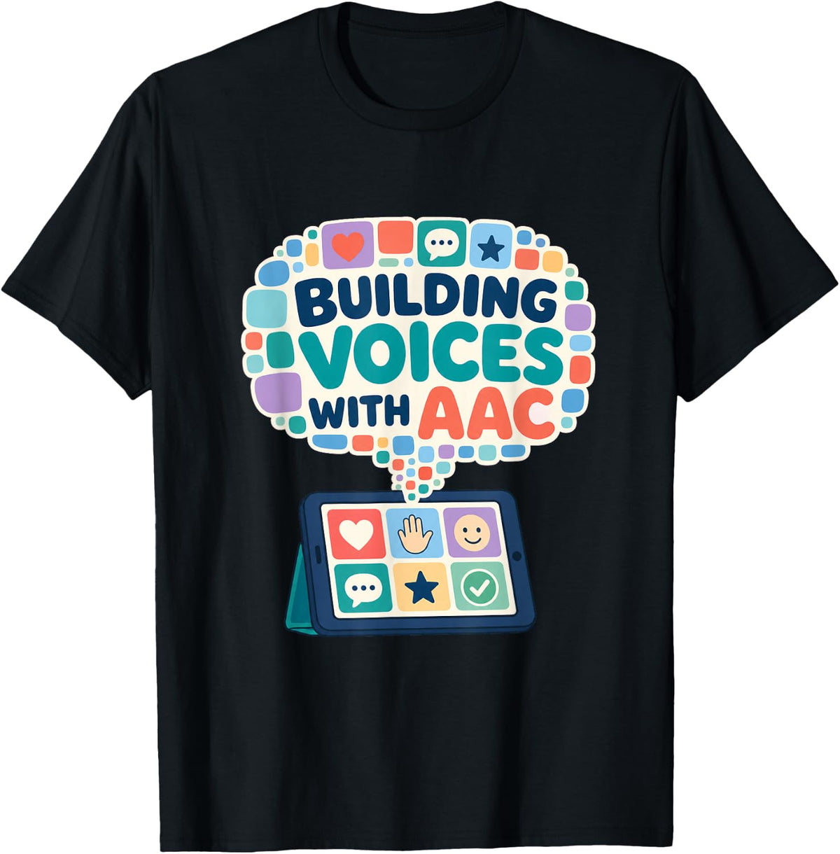 AAC Voice Builder Speech Therapist Design T-Shirt - Black
