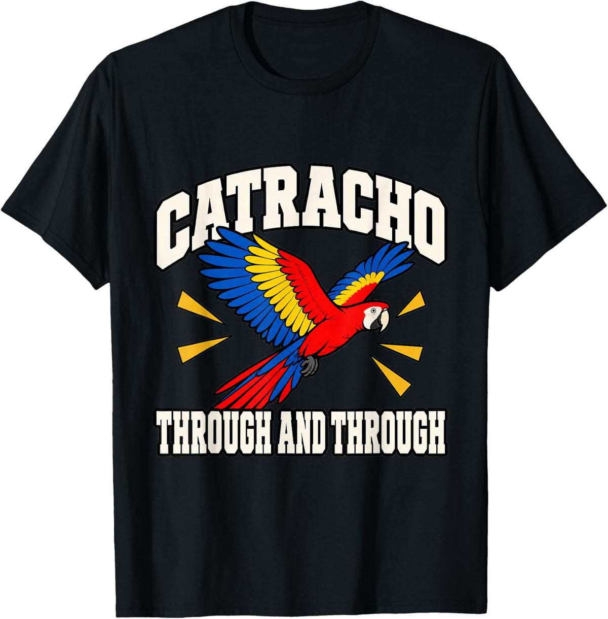 Honduran Catracho Through and Through Dad Scarlet Macaw T-Shirt - Black