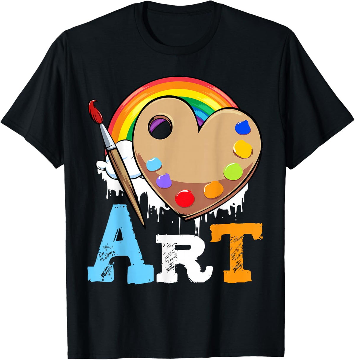 I Love Art Artist Painter Colorful Painting Crafts Gift T-Shirt - Black