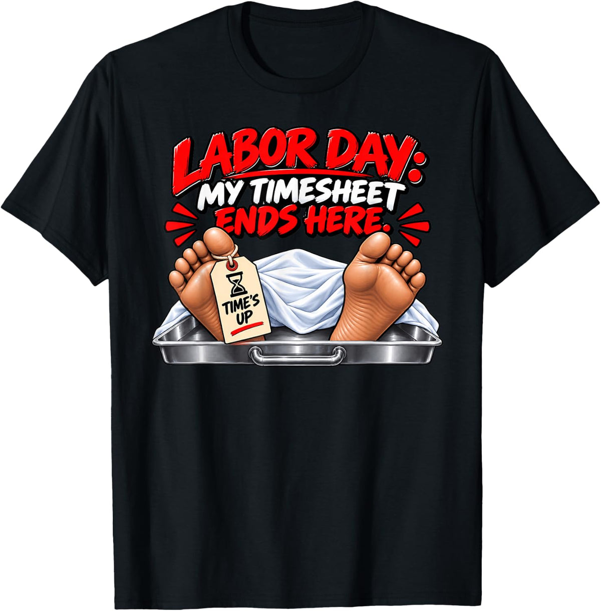 Labor Day Off the Clock – Funny Overworked Employee Humor T-Shirt - Black