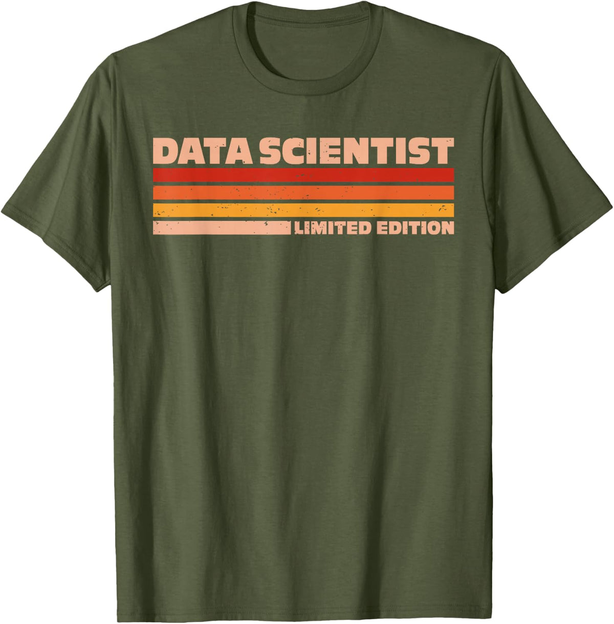 Data Scientist Retro Sunrise T-Shirt - Olive Green