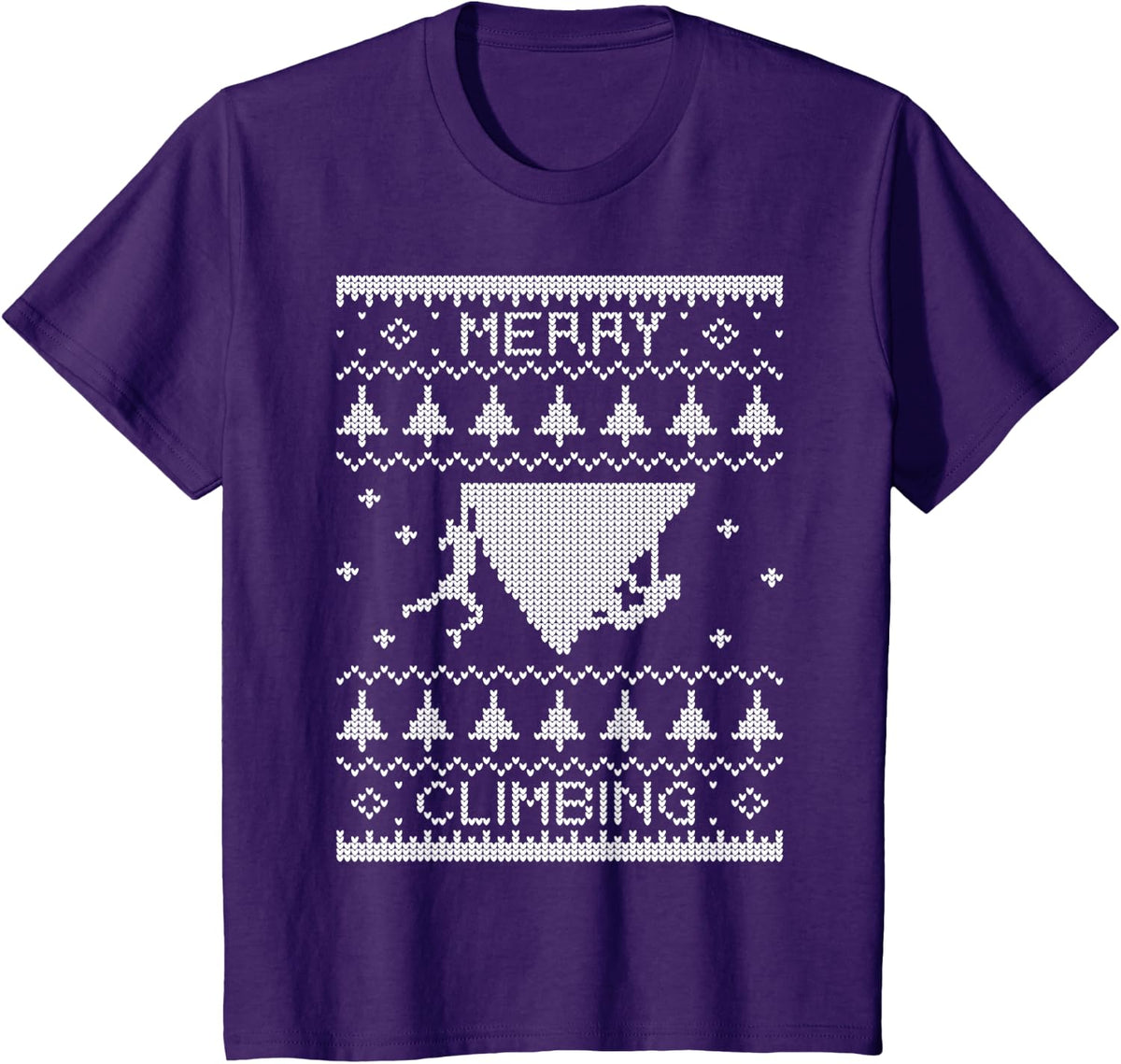 Merry Climbing Christmas bouldering belay T-shirt - Purple