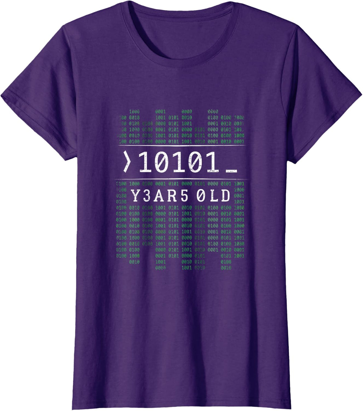 10101 Years Old Binary Code 21st Birthday Computer Nerd T-Shirt - Purple