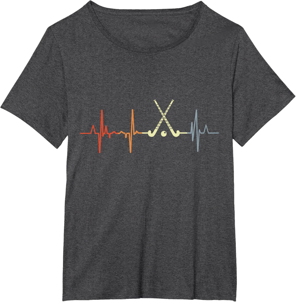 Field Hockey Heart Rate T-Shirt - Dark Heather Grey