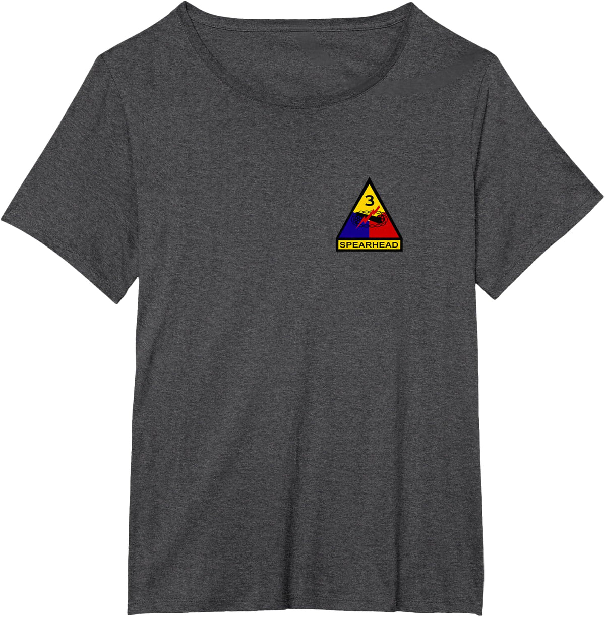 3rd Armored Division Old Ironsides Pocket Veterans Day Xmas T-Shirt - Dark Heather Grey