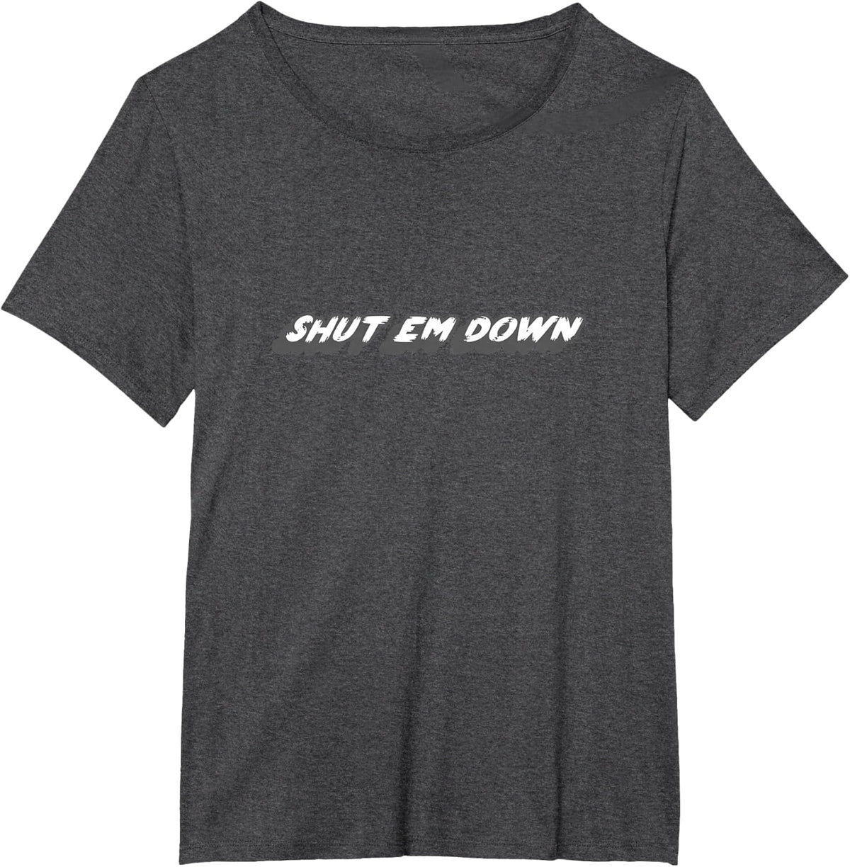 Shut Em Down | 80's and 90's Rap Song Music T-Shirt - Dark Heather Grey