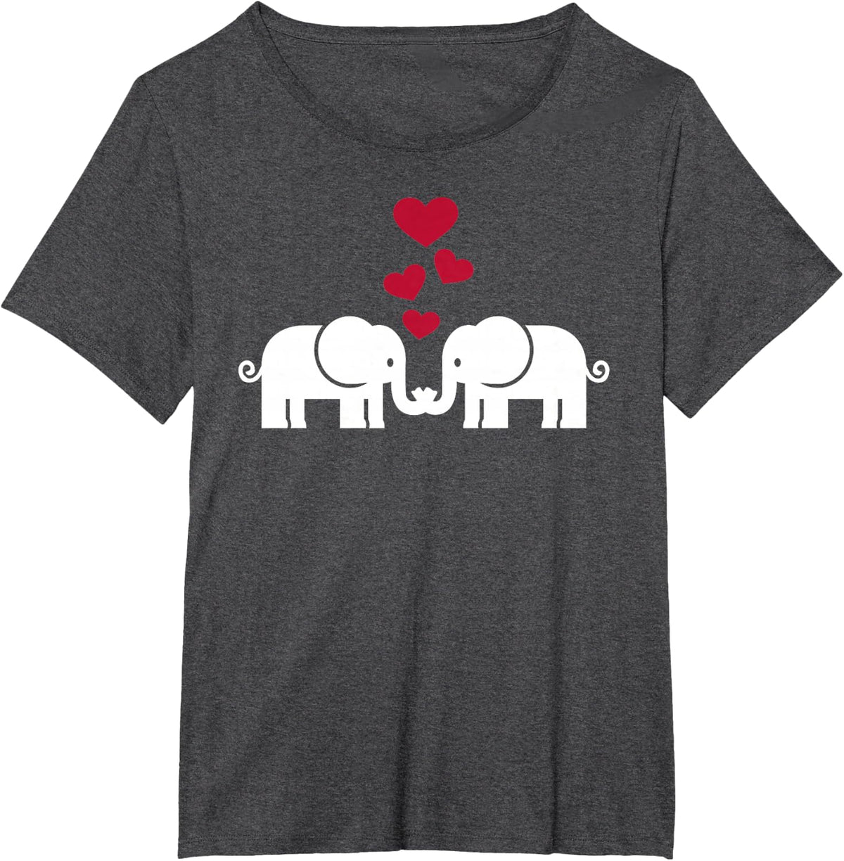 Elephants in love T-Shirt - Dark Heather Grey