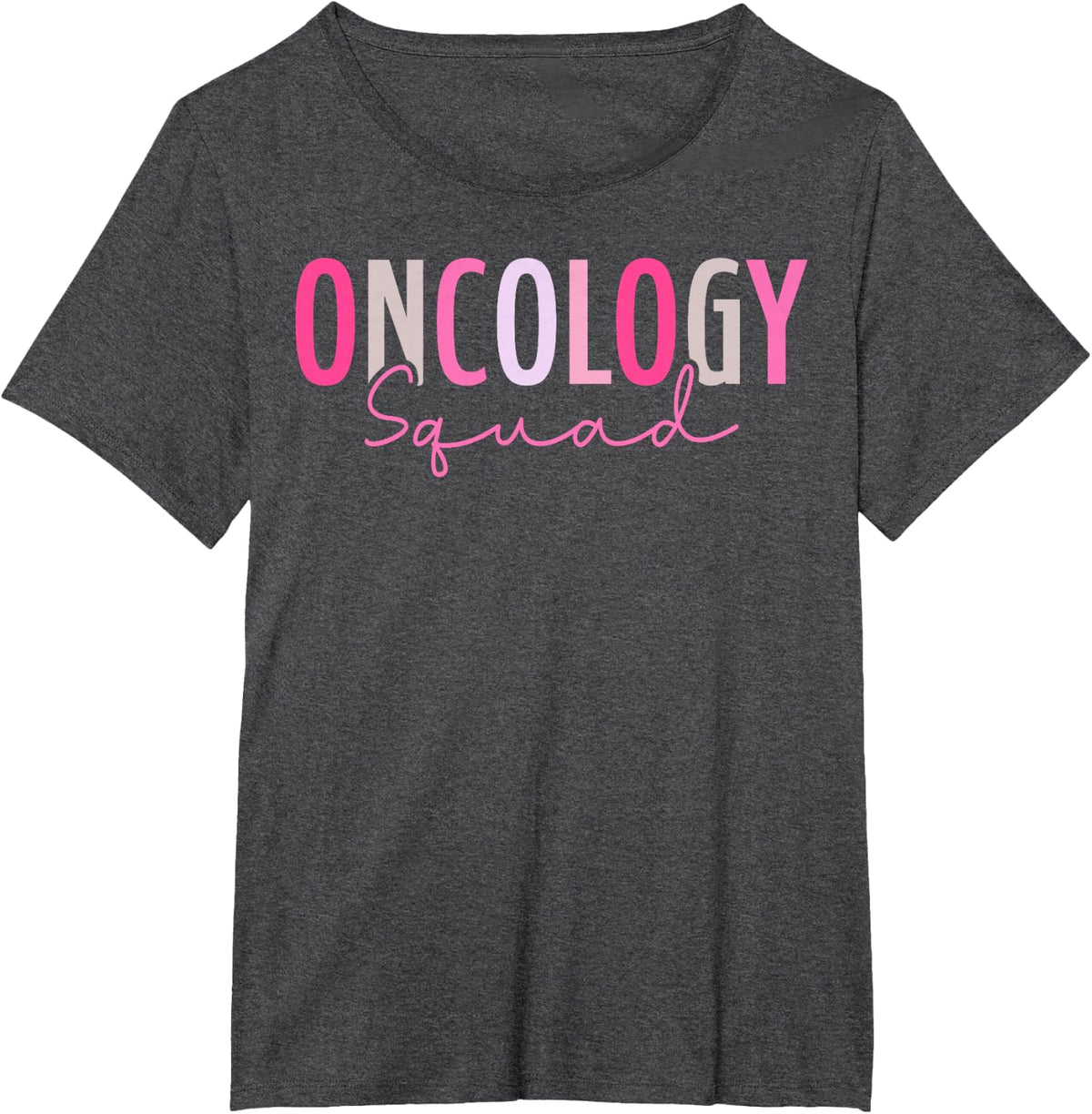 Cute Oncology Squad Oncologist Oncology Nurse Tee T-Shirt for Healthcare Workers - Dark Heather Grey