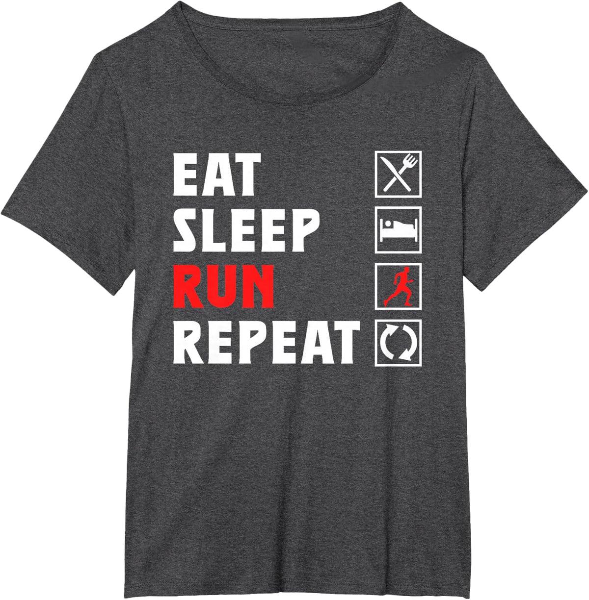 Eat Sleep Run Repeat Jogging Running Runner Jogging Running T-Shirt - Dark Heather Grey
