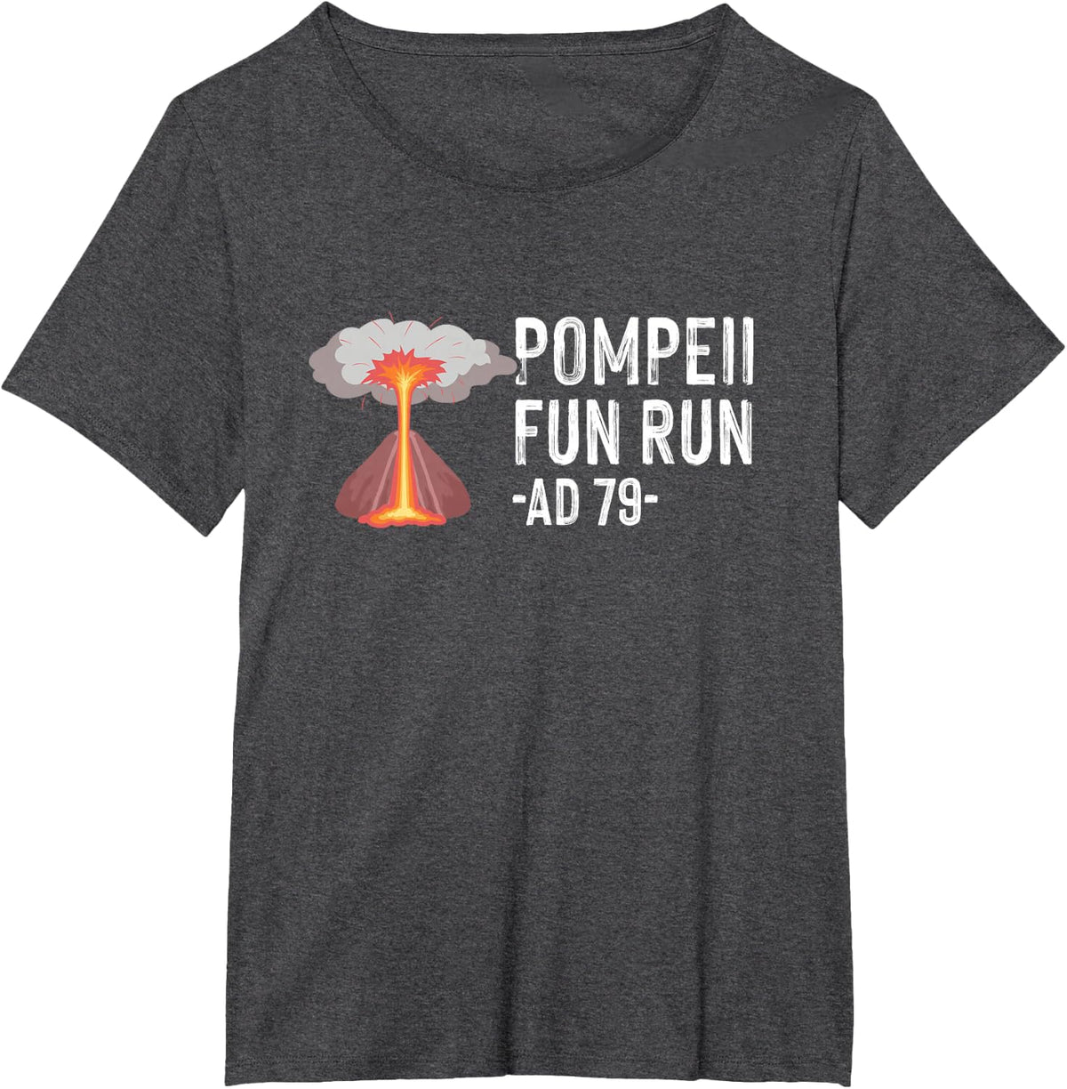 Pompeii Fun Run AD 79 Quote - Fun Human Geography Nerd T-Shirt - Dark Heather Grey