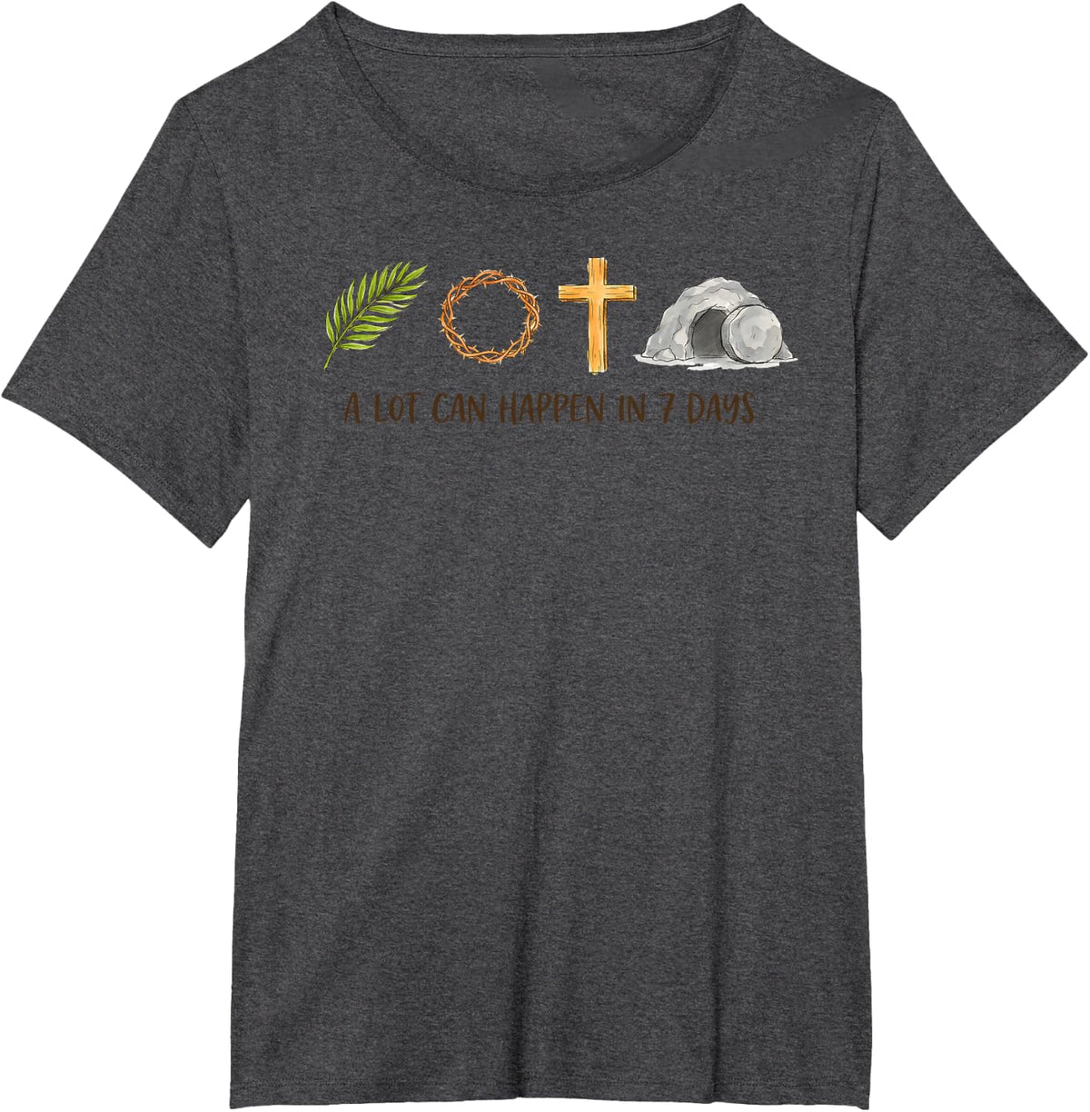 A Lot Can Happen in 7 Days Easter Religious Women Men Kids T-Shirt - Dark Heather Grey