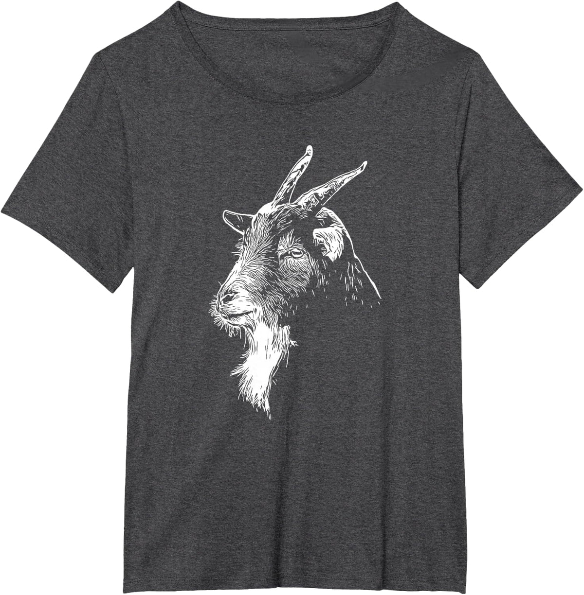 Goat Head T-Shirt Tees For Men Women Boys Goat Lover Farmer Gift - Dark Heather Grey