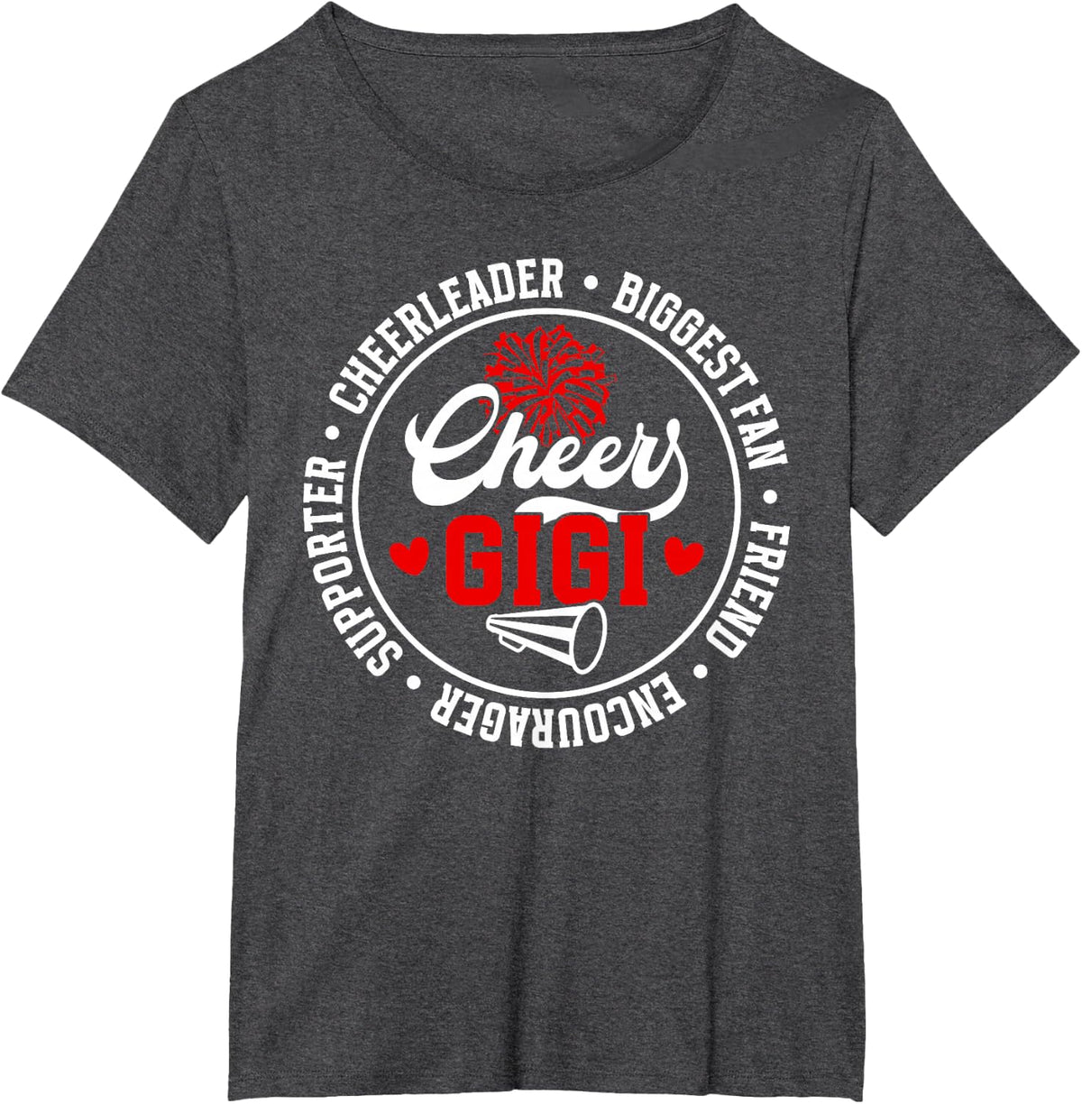 Cheer Gigi Best Gigi of A Cheerleader Gigi Grandma T-Shirt - Dark Heather Grey