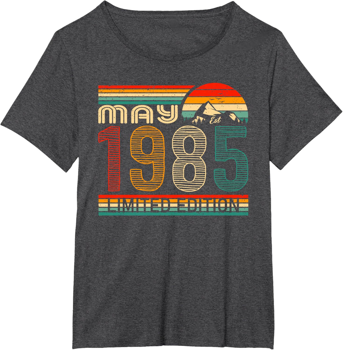 May 1985 Limited Edition Classic 1985 Year Vintage Birthday T-Shirt - Dark Heather Grey