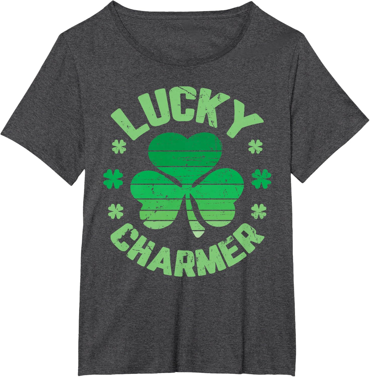 Lucky Charmer Boys Kids Girl Funny St. Patrick's Day T-Shirt - Dark Heather Grey