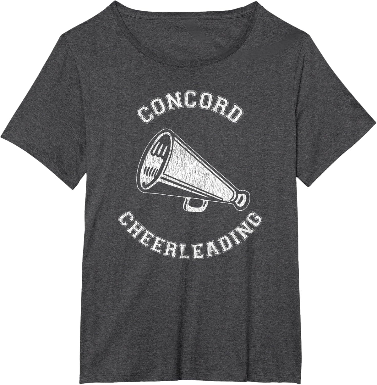 Concord Cheer Distressed Retro 90's Cheerleader T-Shirt - Dark Heather Grey