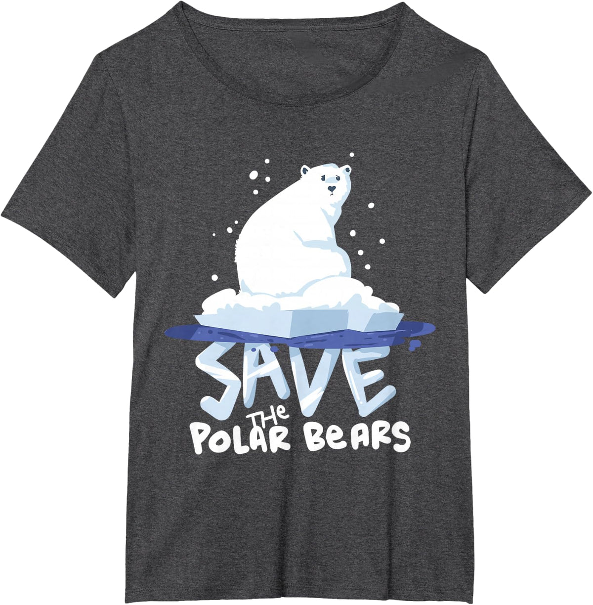 Save The Polar Bears T-Shirt Save Animals Shirt Gift. T-Shirt - Dark Heather Grey