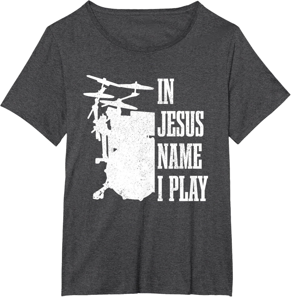 Christian Drummer Drummer, Drumming for Jesus T-Shirt - Dark Heather Grey
