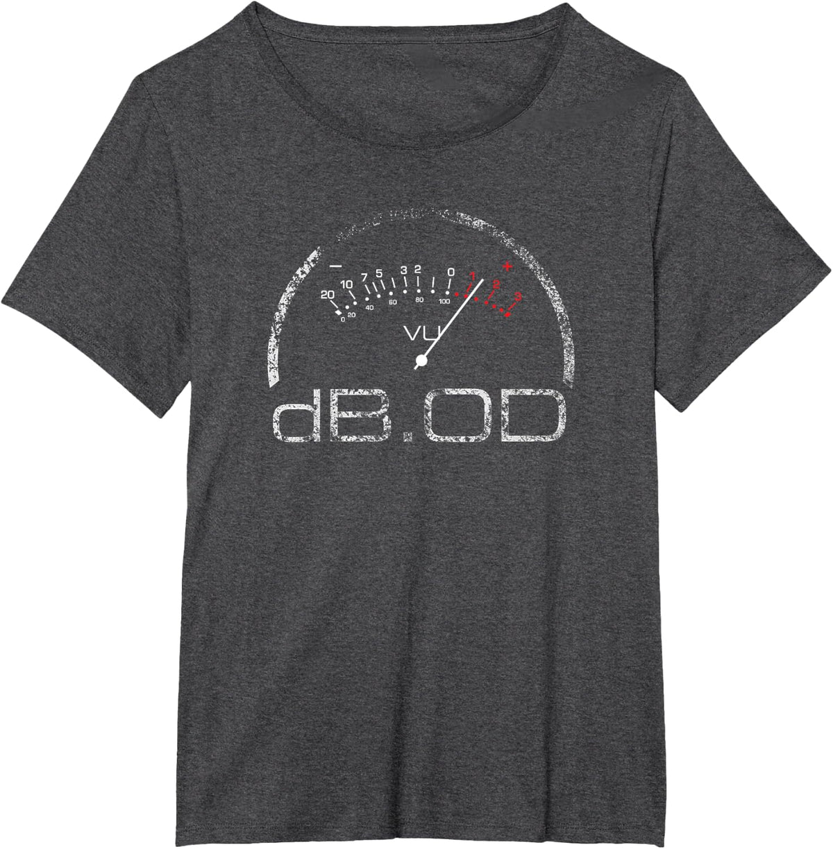 VU Meter Design Decibel, Sound Engineer, Musician, HI Fi T-Shirt - Dark Heather Grey