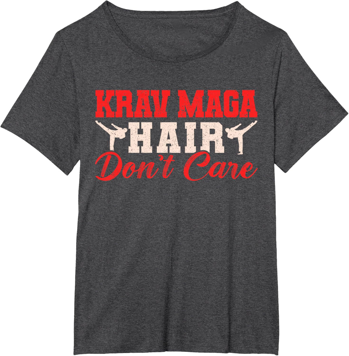 Krav Maga Apparel Israeli Self Defense System Krav Maga Hair T-Shirt - Dark Heather Grey