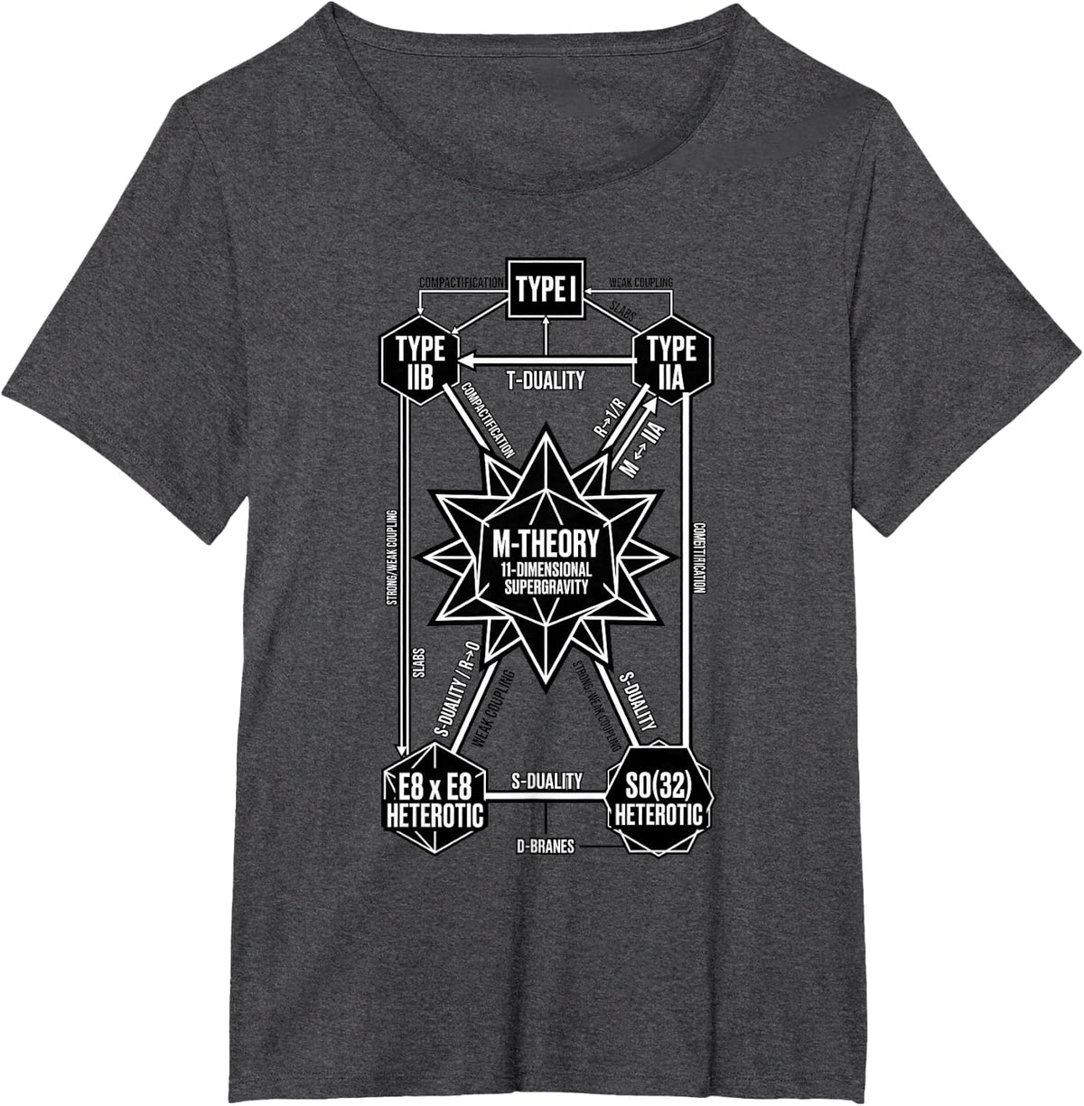 Physics Scientists Engineers String Theory T-Shirt - Dark Heather Grey
