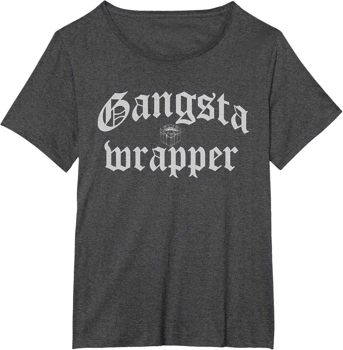 Gangsta Wrapper Shirt Funny Christmas Saying Tee T-Shirt - Dark Heather Grey