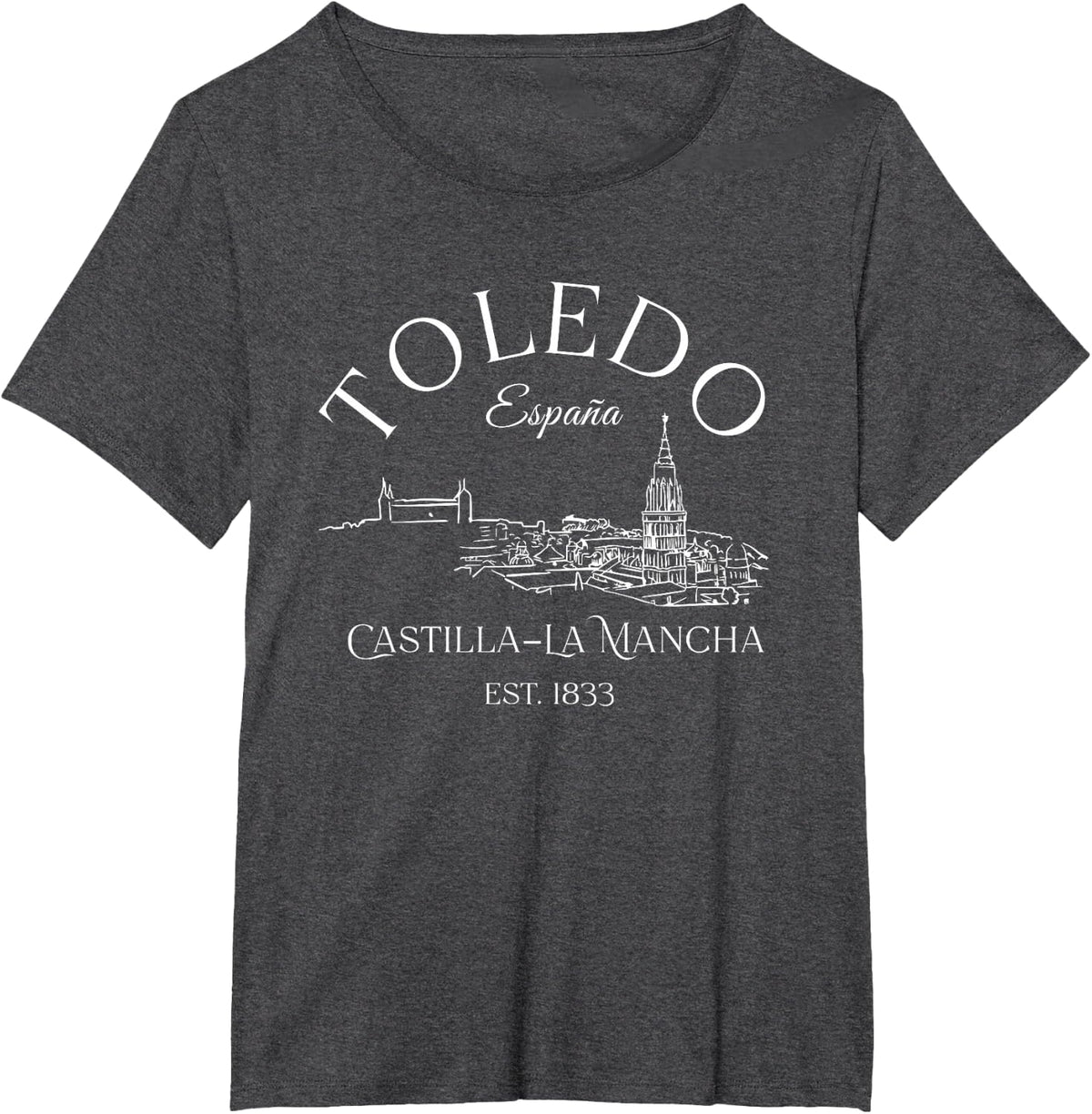 Toledo Spain Vintage Womens Spain Spanish Toledo holiday T-Shirt - Dark Heather Grey