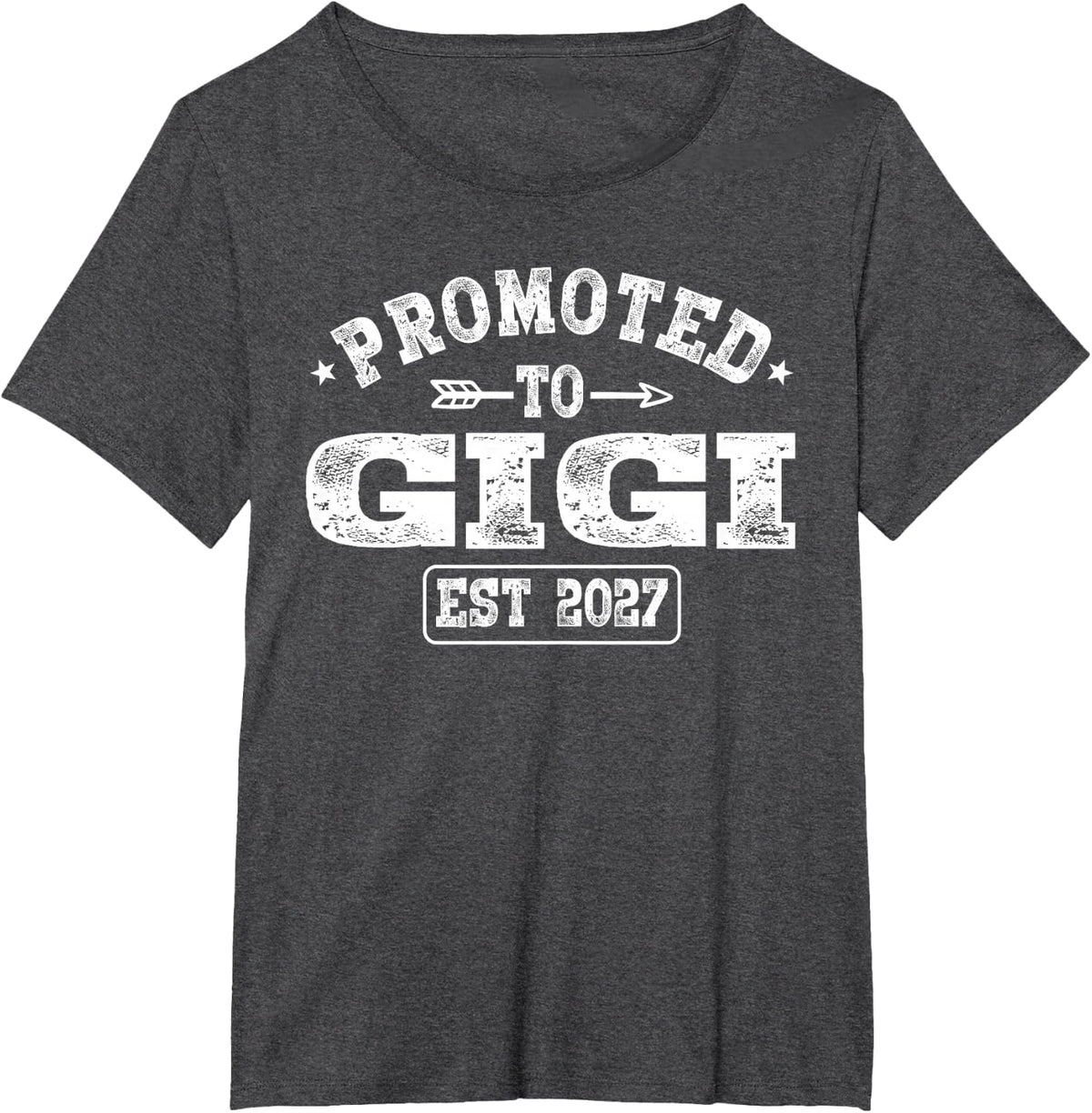Promoted to Gigi Est 2027 Family Matching T-Shirt - Dark Heather Grey