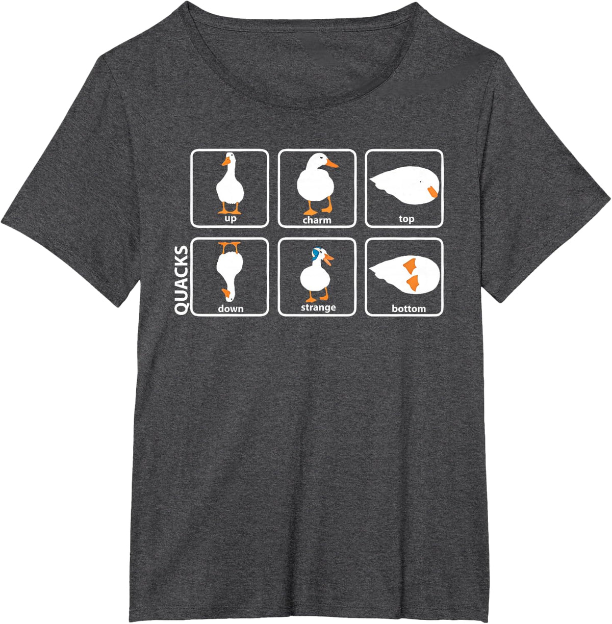 Funny Physics Pun Duck Teacher Science Math T-Shirt - Dark Heather Grey