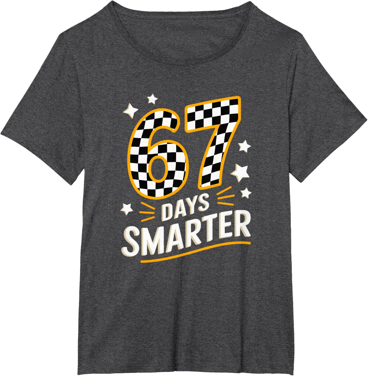 67 Days of School Funny Teacher T Shirts Tees for Women Men Student Day Smarter - Dark Heather Grey
