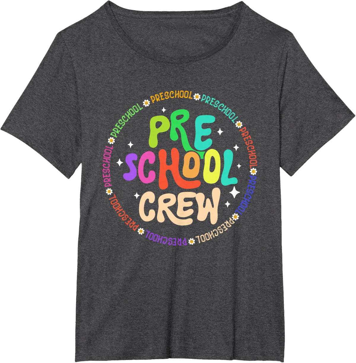 Preschool Crew Team Back To School First Day Of School Funny T-Shirt - Dark Heather Grey