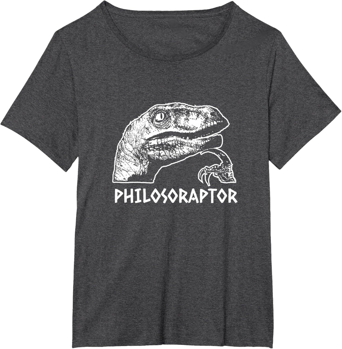 Philosoraptor Meme - Philosophy Dinosaur T-Shirt - Dark Heather Grey