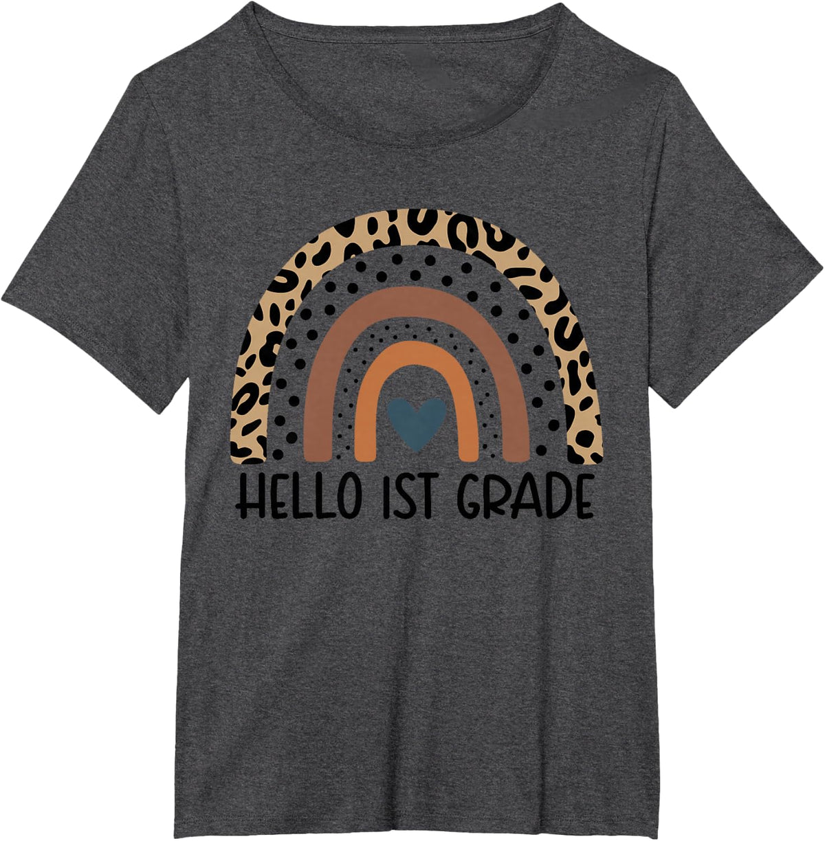 Hello 1st grade Rainbow teacher team first grade squad girls T-Shirt - Dark Heather Grey