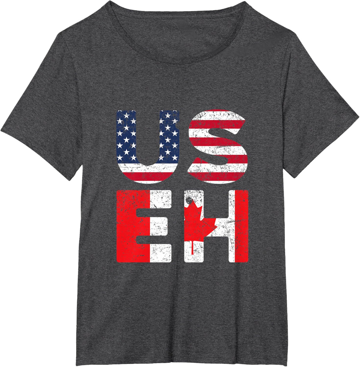 USA Pride US Flag Day USEH Canadian Canada T-Shirt - Dark Heather Grey