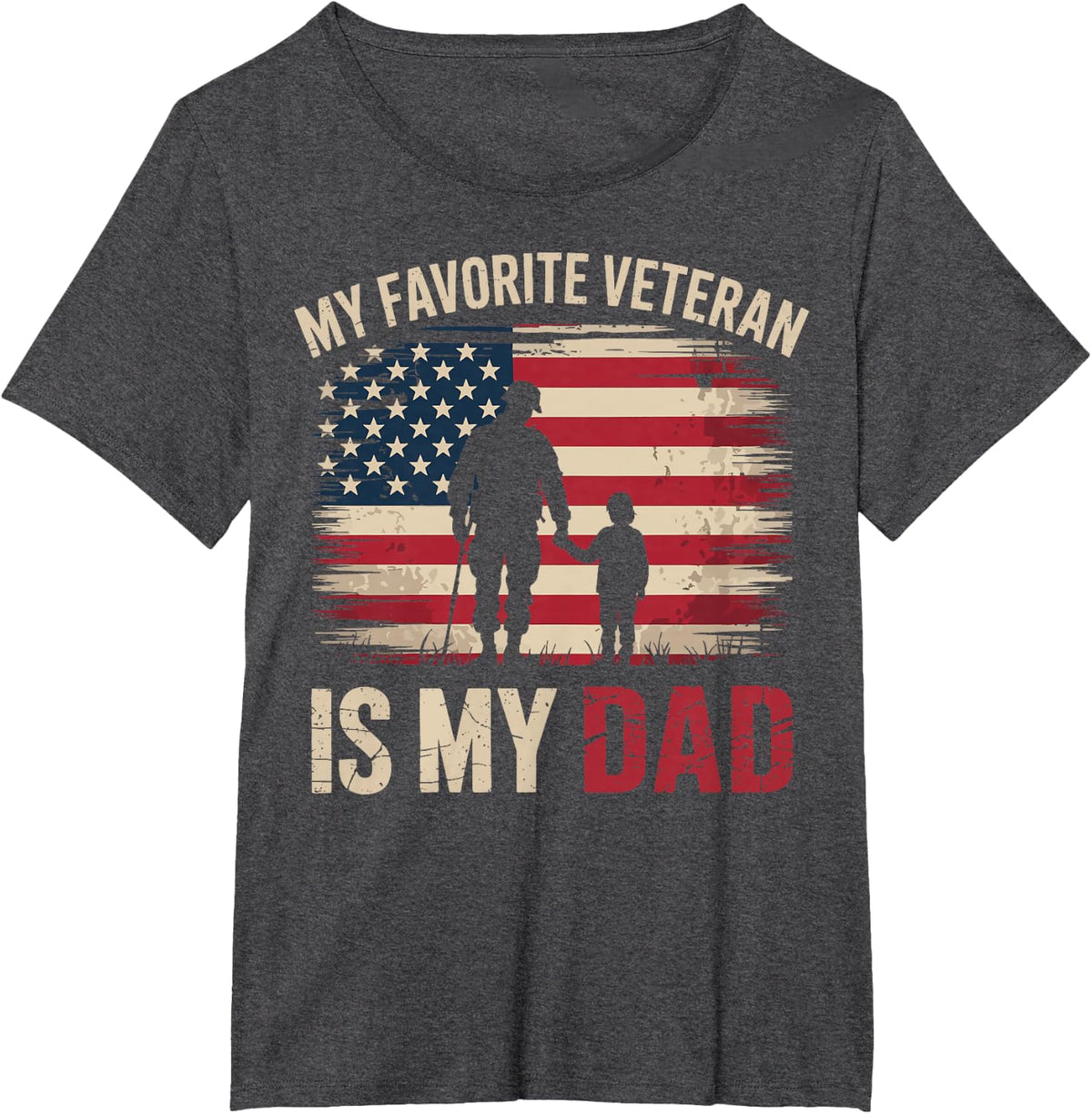 My Favorite Veteran is My Dad T-Shirt - Dark Heather Grey