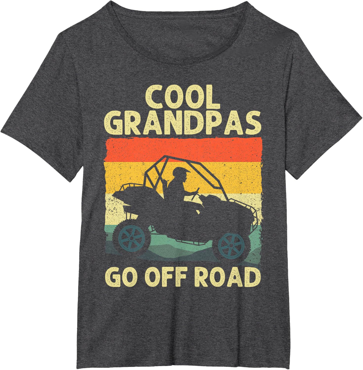 Side By Side Design For Grandpa Men Off Road UTV SxS Riding T-Shirt - Dark Heather Grey