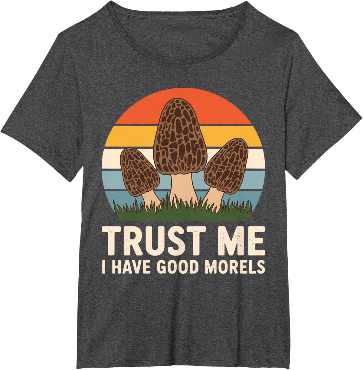 Cool Morel Mushroom Art for Men Women Morel Mushroom Hunter T-Shirt - Dark Heather Grey