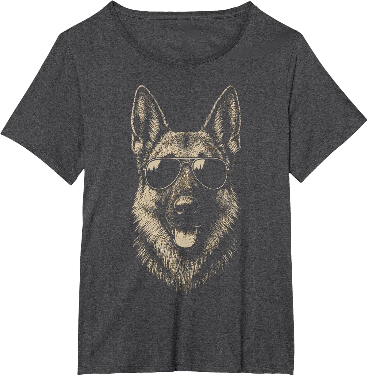 German Shepherd Sunglasses T-Shirt - Dark Heather Grey