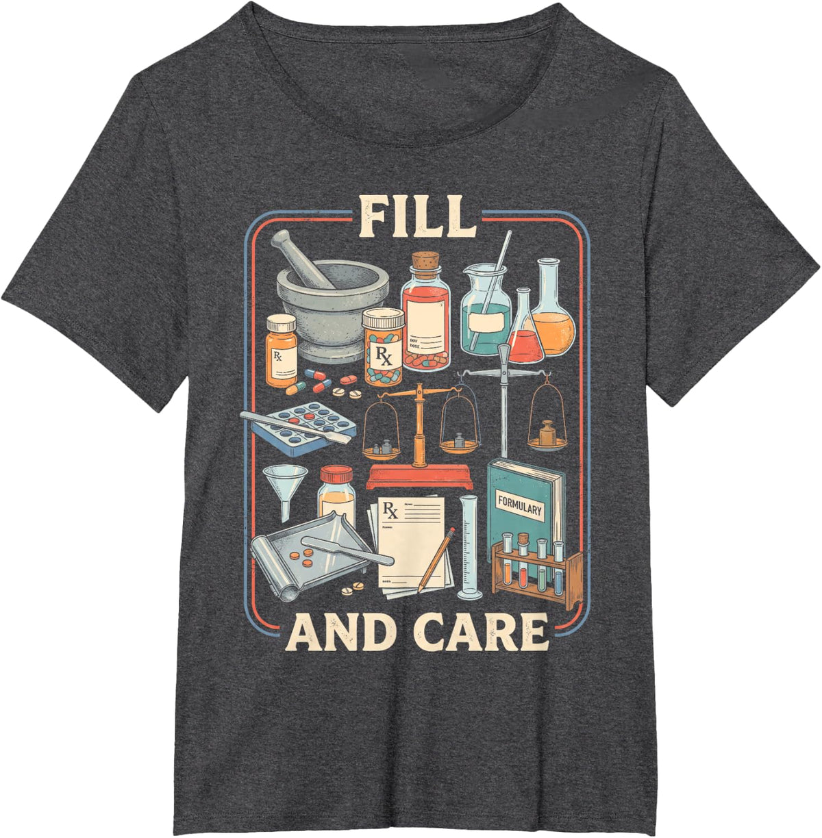 Pharmacist Appreciation Vintage Poster T-Shirt - Dark Heather Grey
