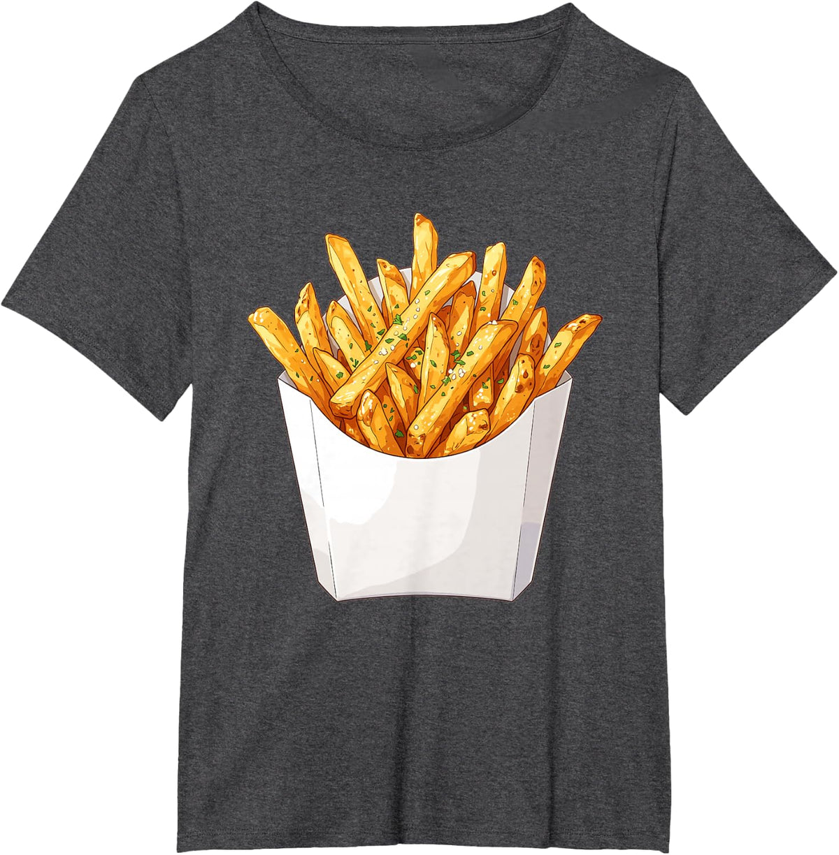 Funny French Fries T-Shirt - Dark Heather Grey