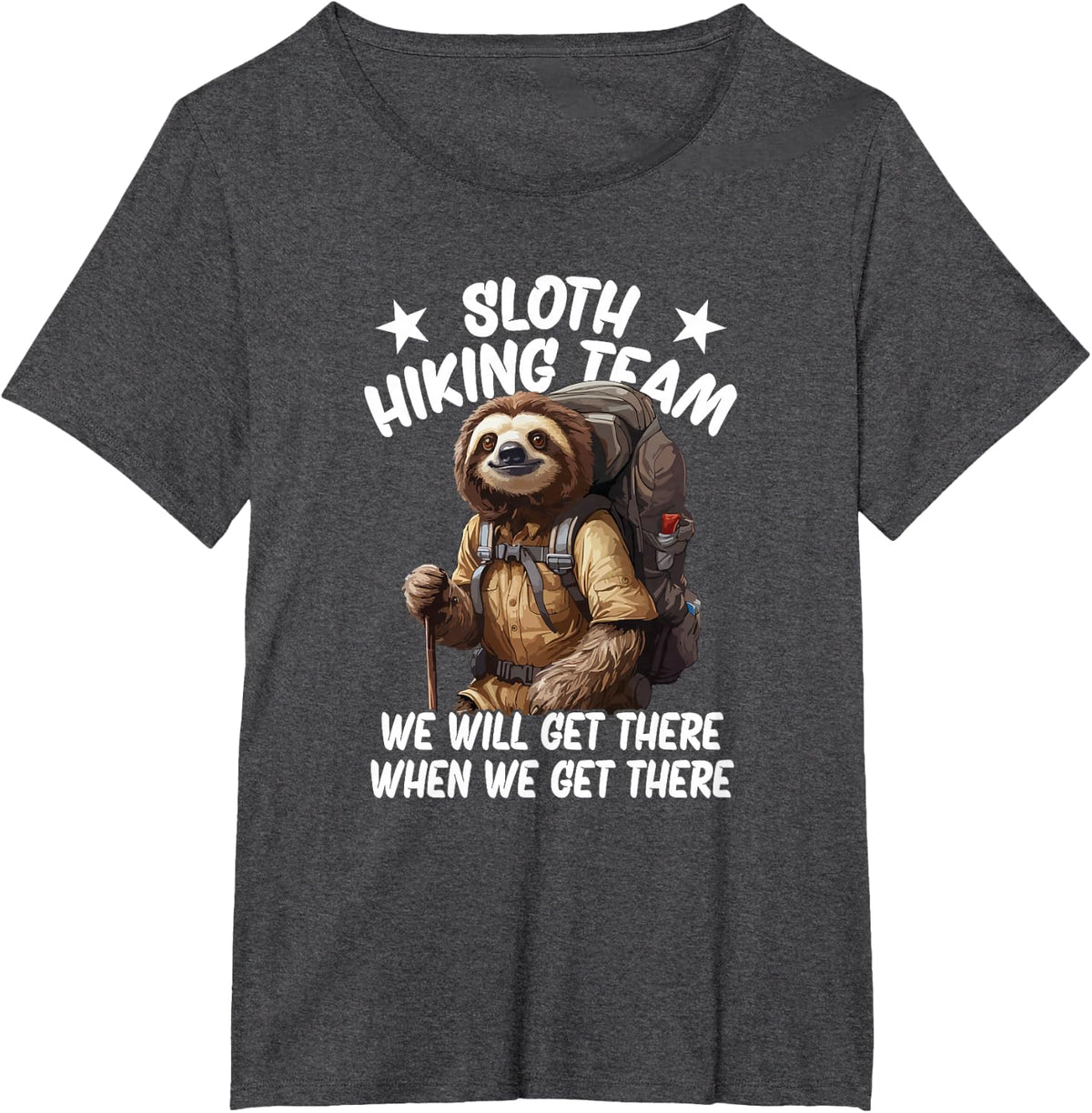 Sloth Hiking Team T-Shirt - Dark Heather Grey