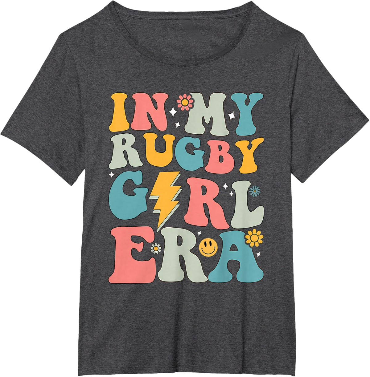 Groovy In My Rugby Girl Era Women T-Shirt - Dark Heather Grey