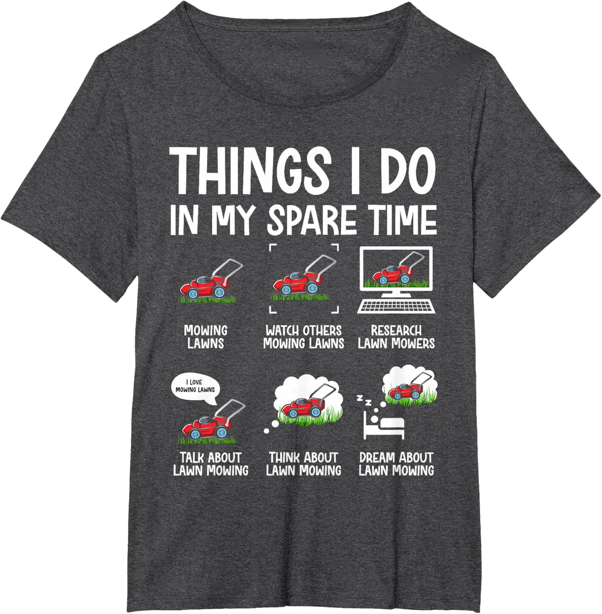 Funny Lawn Mower Clothes Gifts for Landscapers Gardener Men T-Shirt - Dark Heather Grey