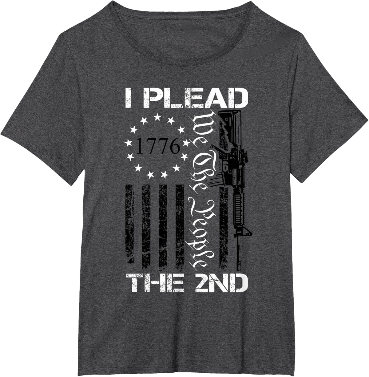 I Plead The 2nd Amendment We The People - AR15 Pro Gun USA T-Shirt - Dark Heather Grey