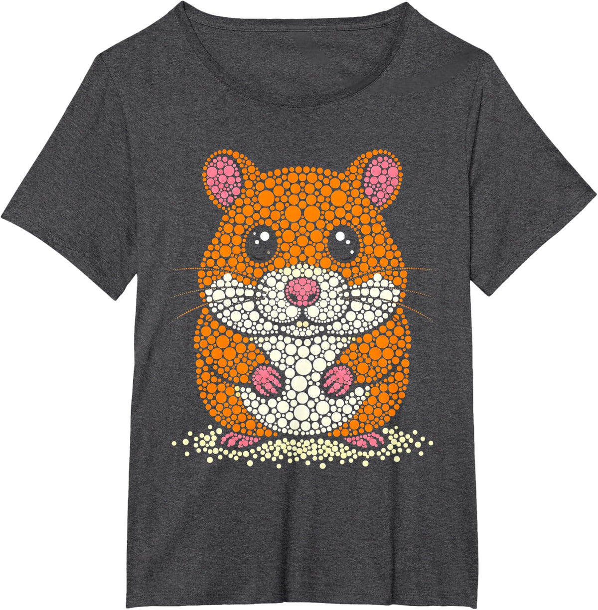 Cute Hamster Dots Art Animal Lover Students Boys Girls T-Shirt - Dark Heather Grey