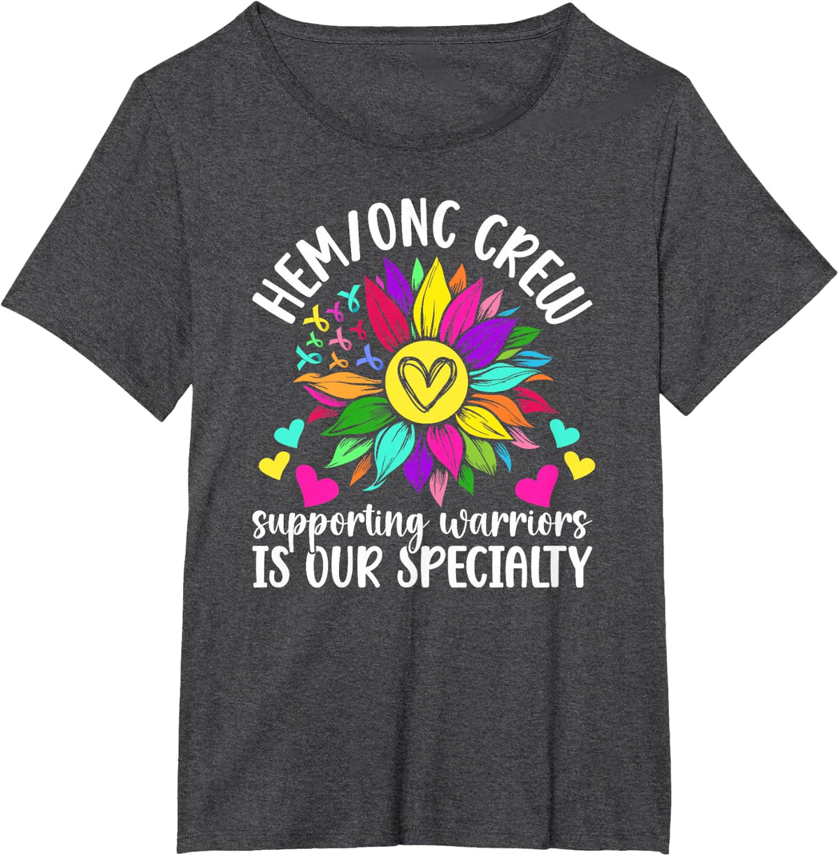 Hem ONC Crew Hematology Oncology Nurse Tees T Shirts for Nurses Team Hem Onc RN - Dark Heather Grey