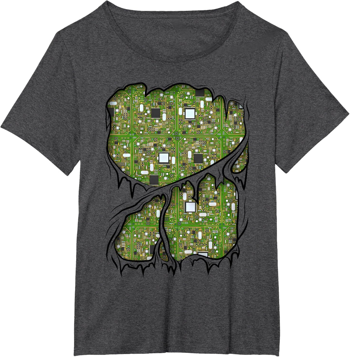 Tech Nerd Engineer Computer Circuit Board Halloween Costume T-Shirt - Dark Heather Grey