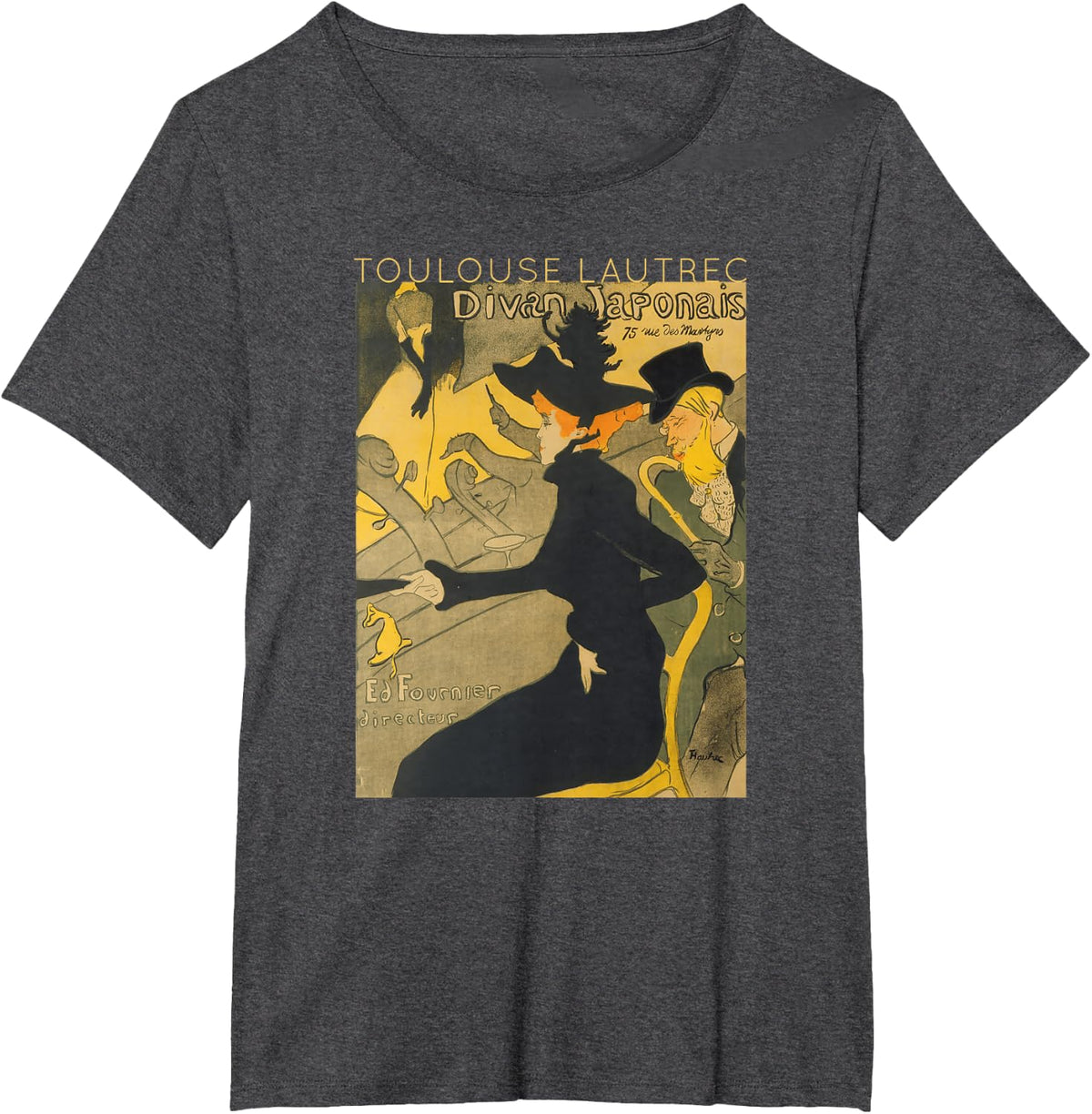 Toulouse Lautrec Divan Japonais for Artists T-Shirt - Dark Heather Grey