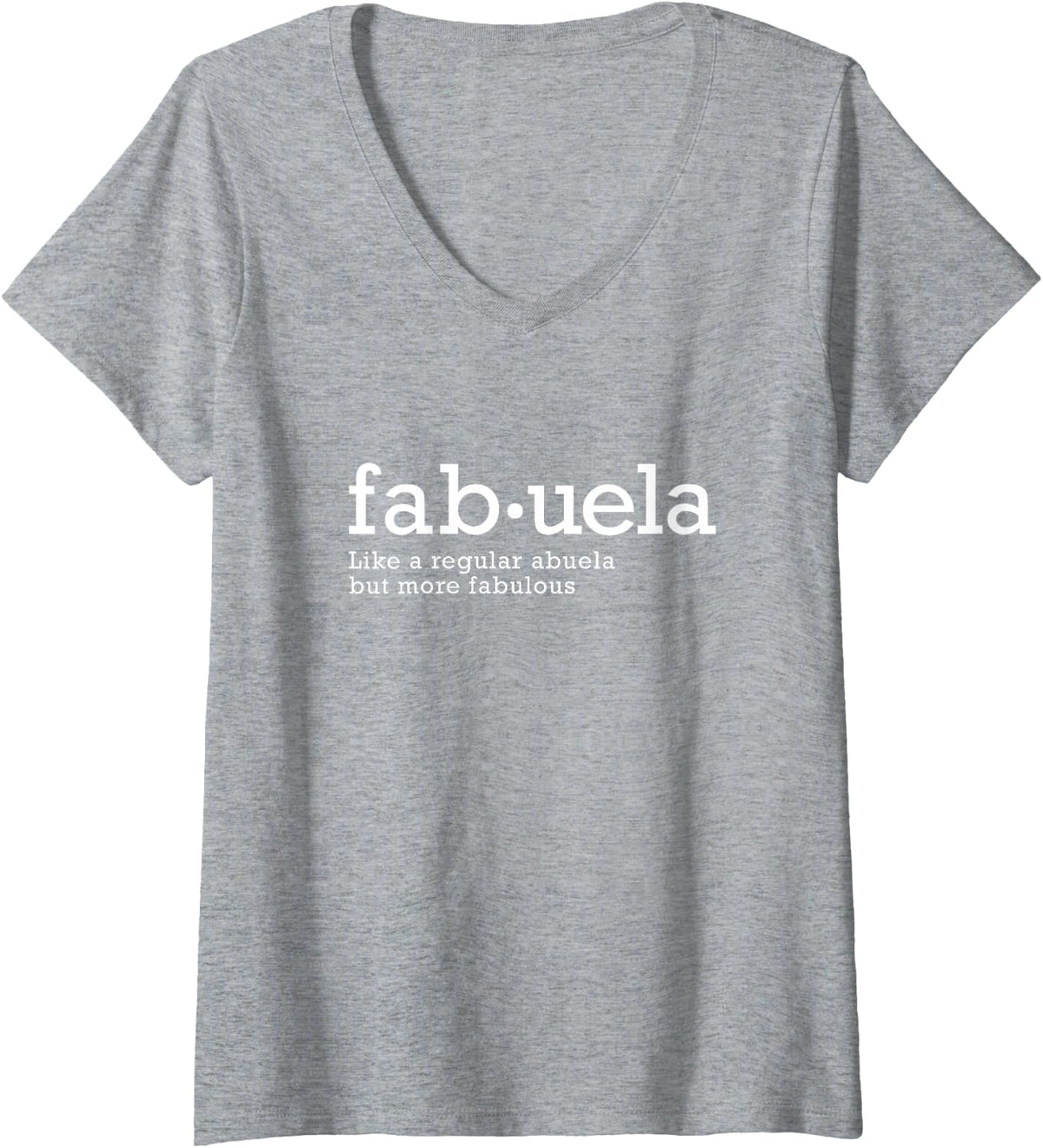 Womens Fabuela Abuela Grandma V-Neck T-Shirt - Heather Grey